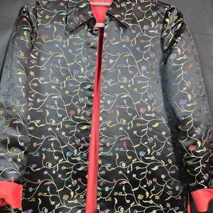 Floral Embroidered Black Jacket